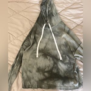 Green Tie-Dye Pullover Hoodie